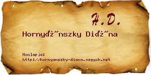 Hornyánszky Diána névjegykártya