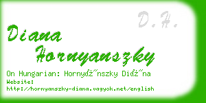 diana hornyanszky business card